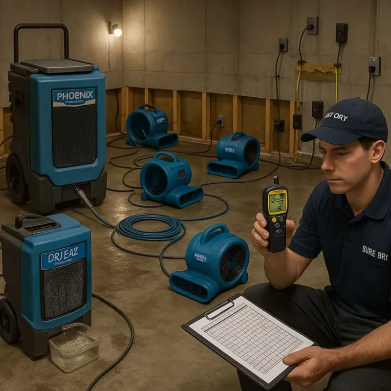 Structural Drying and Dehumidification process in Glades County, FL